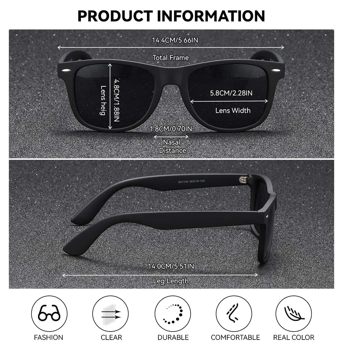 BARCUR Black Polarized Women Sunglasses Classic Comfortable PC Oval Men Sunglasses UV400 Sunshade Glasses Apparel Accessory