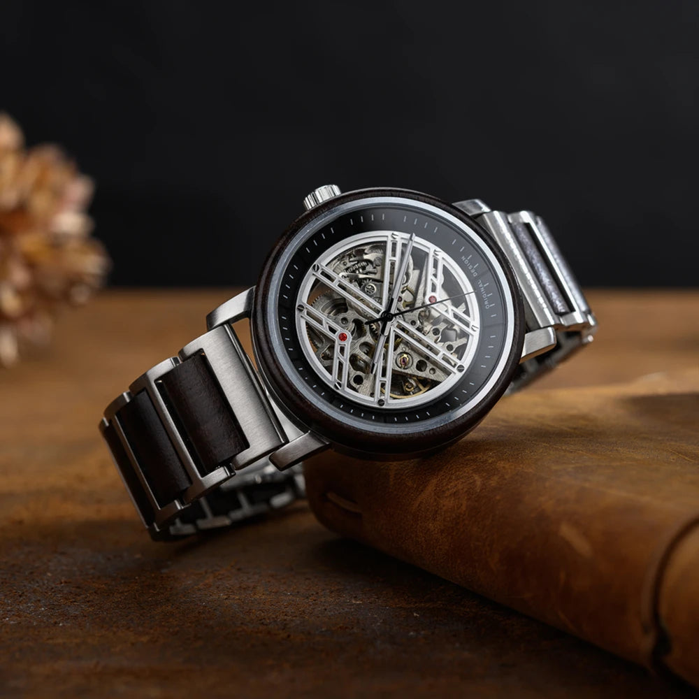 Men's Wooden Automatic Watch - Original Luxury Self-Wind Mechanical Watch