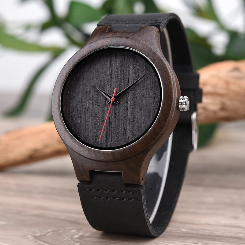 Unisex Analog Wrist Watch With Numberless Face - Simple Style And Leather Band