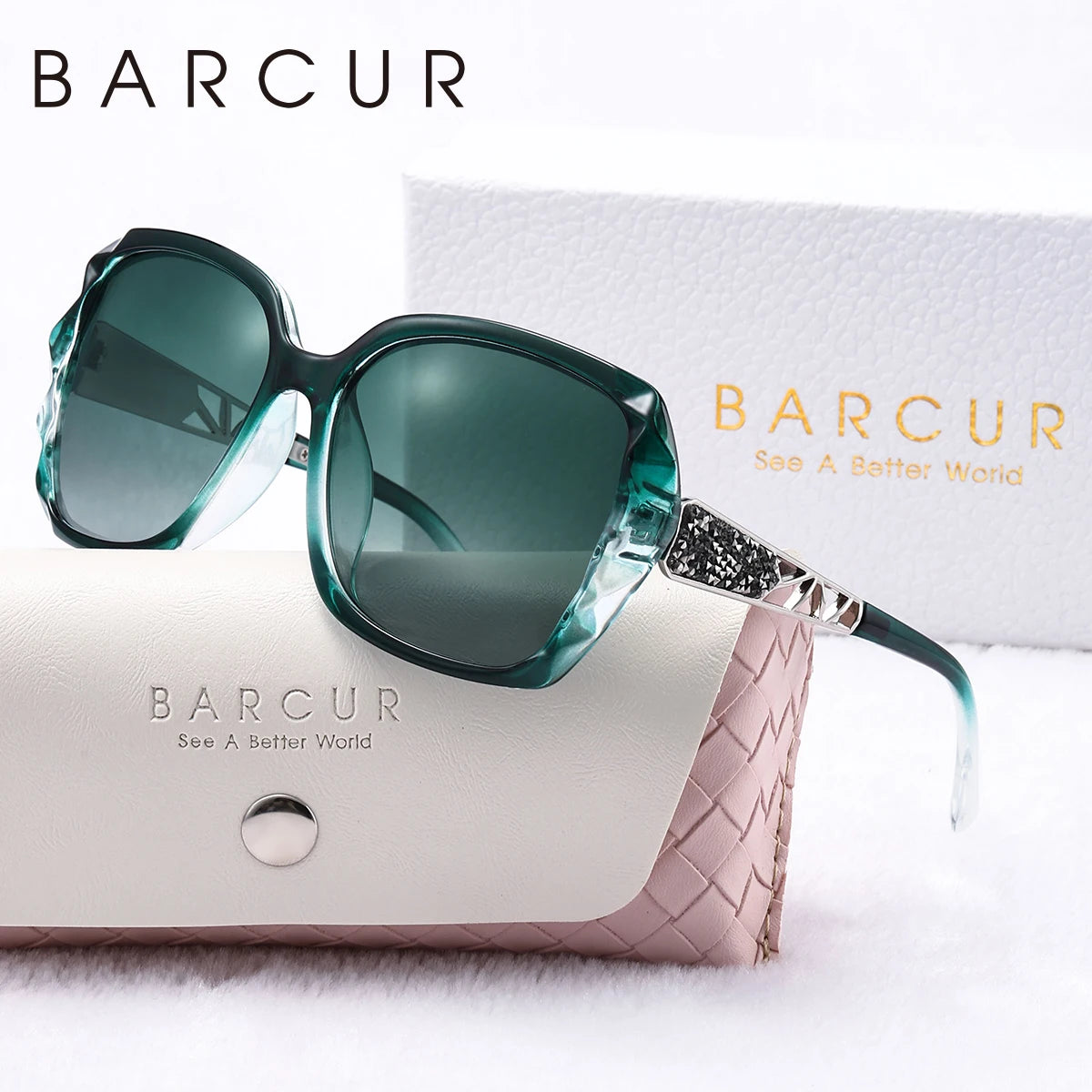 Women’s Fashion Butterfly Polarized Sunglasses - Large Frames With Hollowed Out Mirror Legs