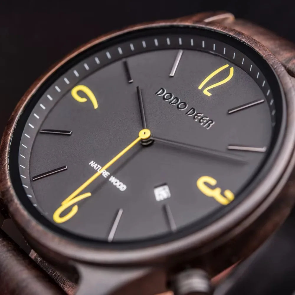 Men’s And Women’s Matching Wooden Watches - Classic Analog His & Her Wrist Watches For Couples