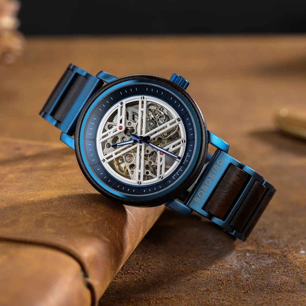 Men's Wooden Automatic Watch - Original Luxury Self-Wind Mechanical Watch