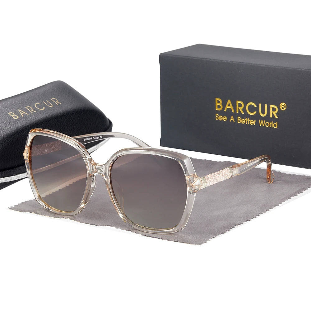 Designer Polarized Sunglasses For Women - Cat Eye Shaped UV400 Protection Gradient Lenses