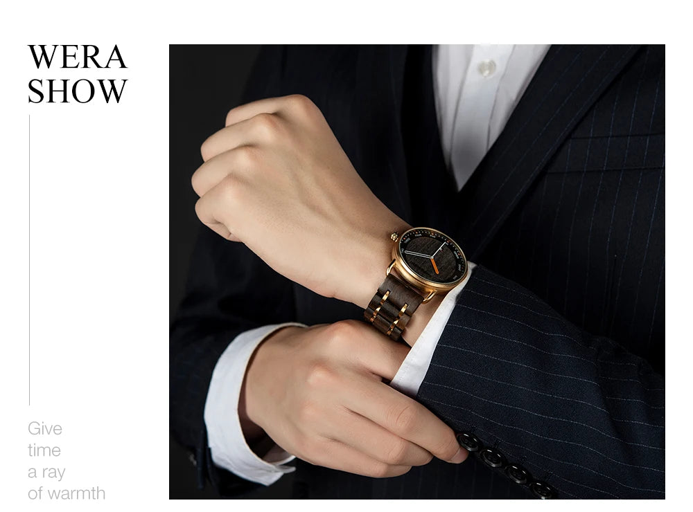 Wooden Quartz Men’s Watch - Casual Wristwatch for Men - Unique Gift for Anniversary or Wedding