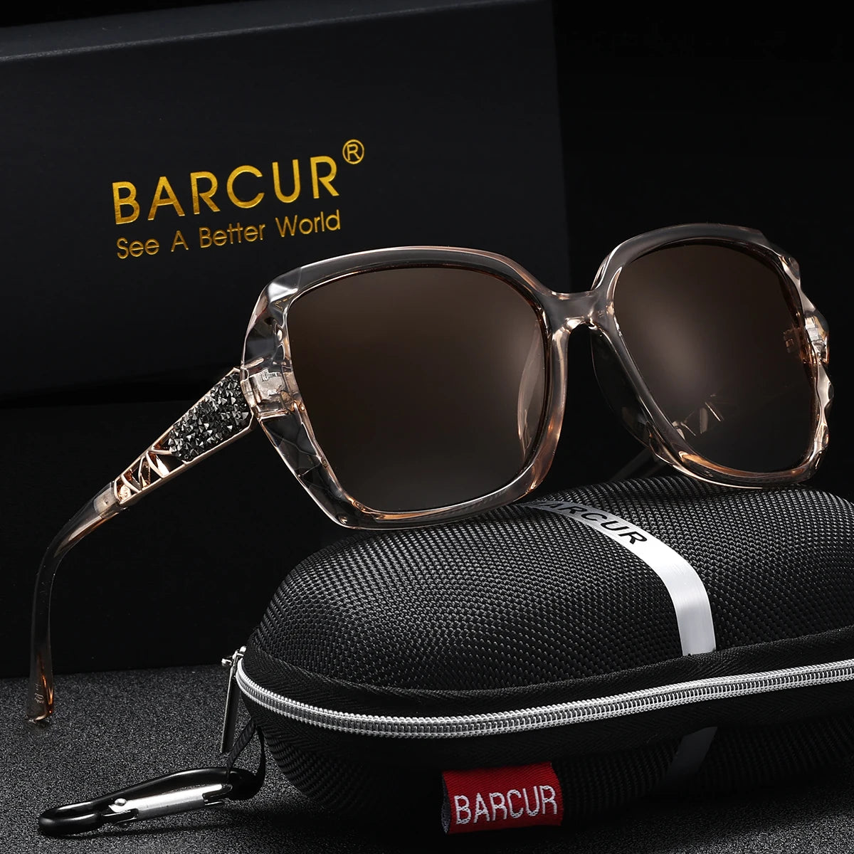 BARCUR Exquisite Elegant Women Sunglasses PC Butterfly Frame Outdoor Travel UV400 Polarized Sunglasses Women gafas de sol niña