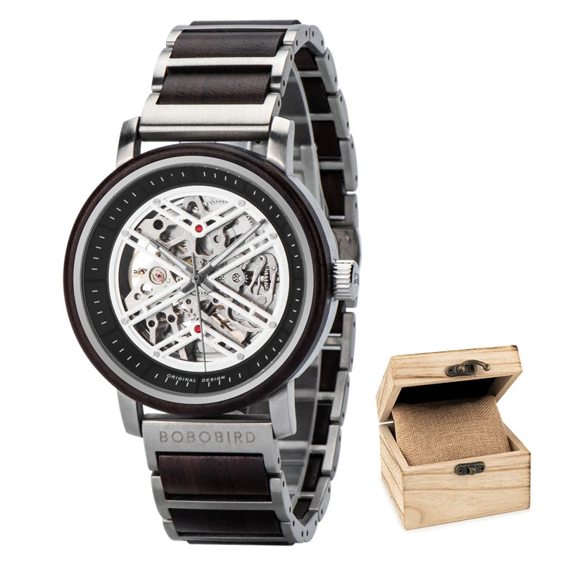 Men's Wooden Automatic Watch - Original Luxury Self-Wind Mechanical Watch