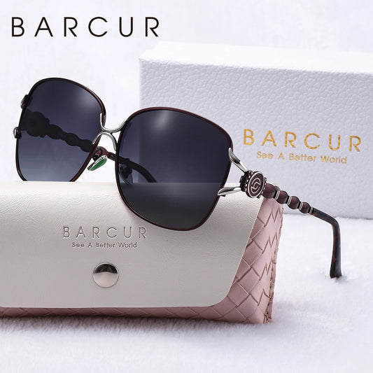 Polarized Sunglasses For Women -Retro Metal Frames With UV400 Sunlight Protection Gradient Lenses