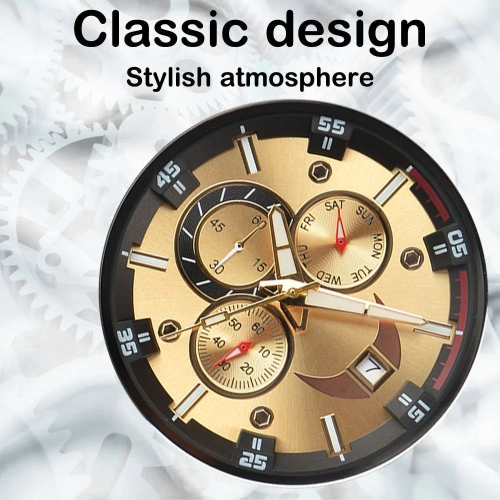 Men’s Sports Fashion Wooden Watch - Chronographic Analog Face With Luminous Hands