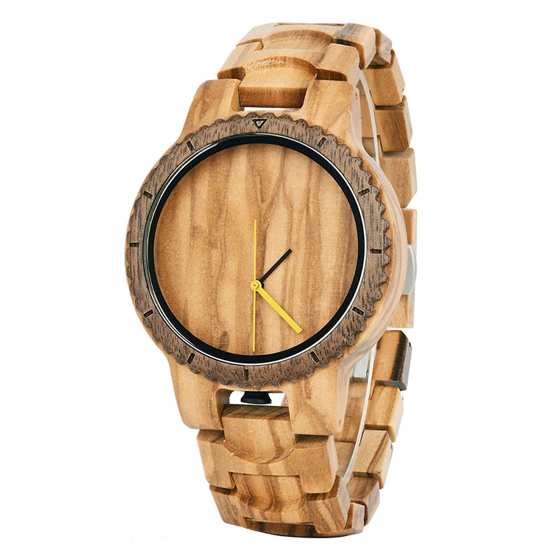 Unisex Wooden Watch for Men and Women - Fashionable Luxury Timepiece - Quartz Movement With Numberless Face