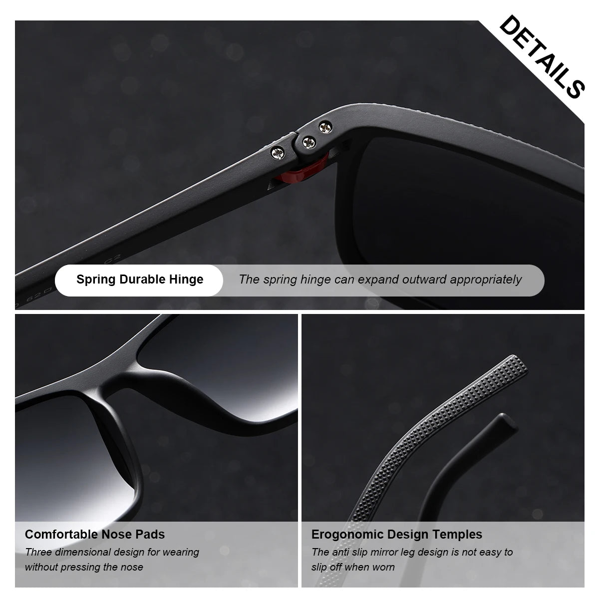 Light Weight Polarized Sunglasses For Women - Square Lenses With UV Ray Protection