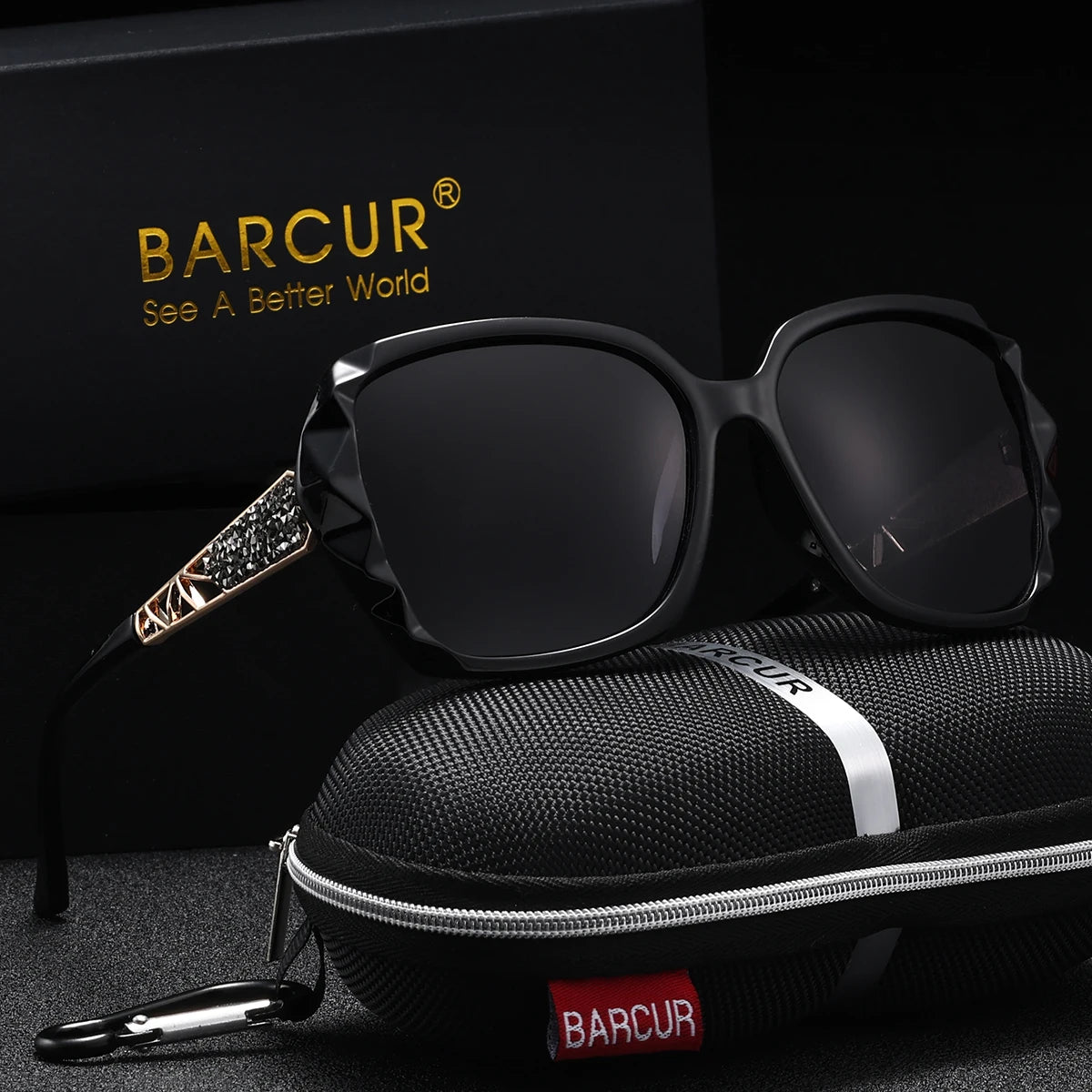 BARCUR Exquisite Elegant Women Sunglasses PC Butterfly Frame Outdoor Travel UV400 Polarized Sunglasses Women gafas de sol niña