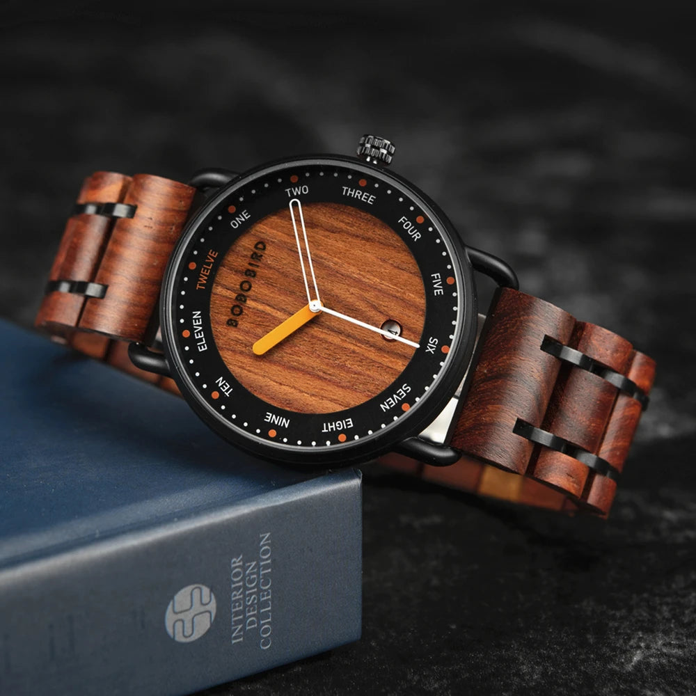 Wooden Quartz Men’s Watch - Casual Wristwatch for Men - Unique Gift for Anniversary or Wedding