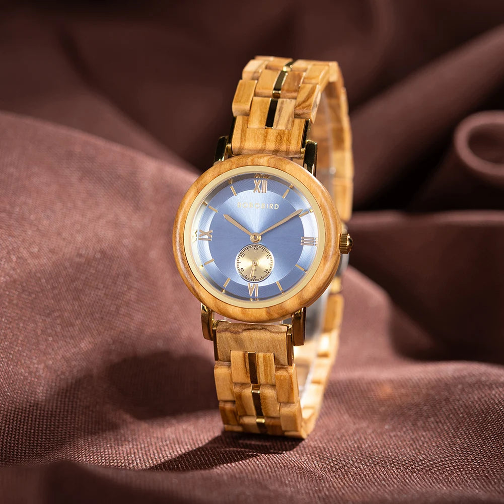 Women's Luxury Wooden Watches for Women - Roman Numerals - Quartz Style