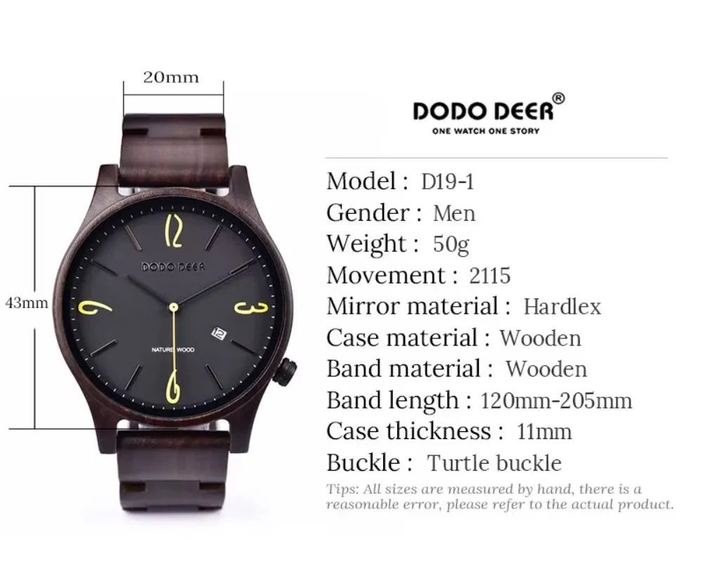 Men’s And Women’s Matching Wooden Watches - Classic Analog His & Her Wrist Watches For Couples