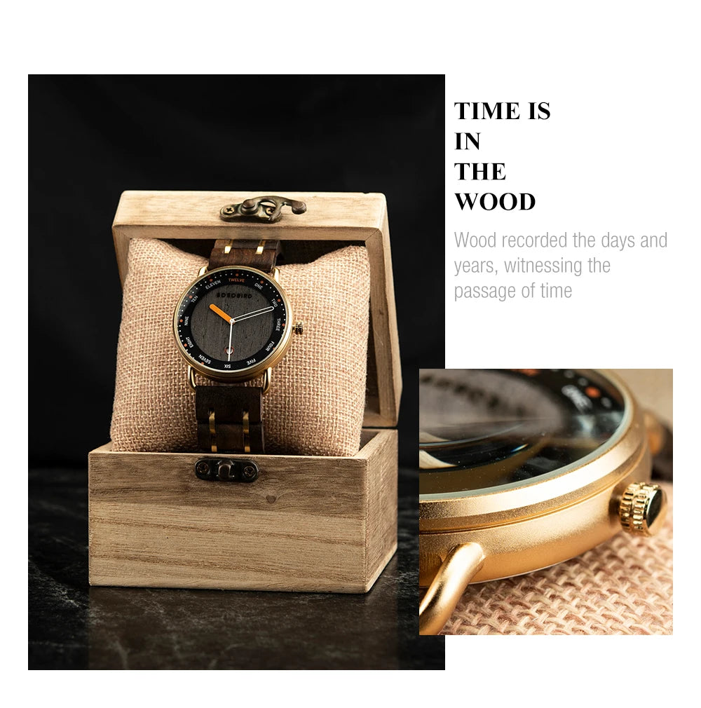 Wooden Quartz Men’s Watch - Casual Wristwatch for Men - Unique Gift for Anniversary or Wedding