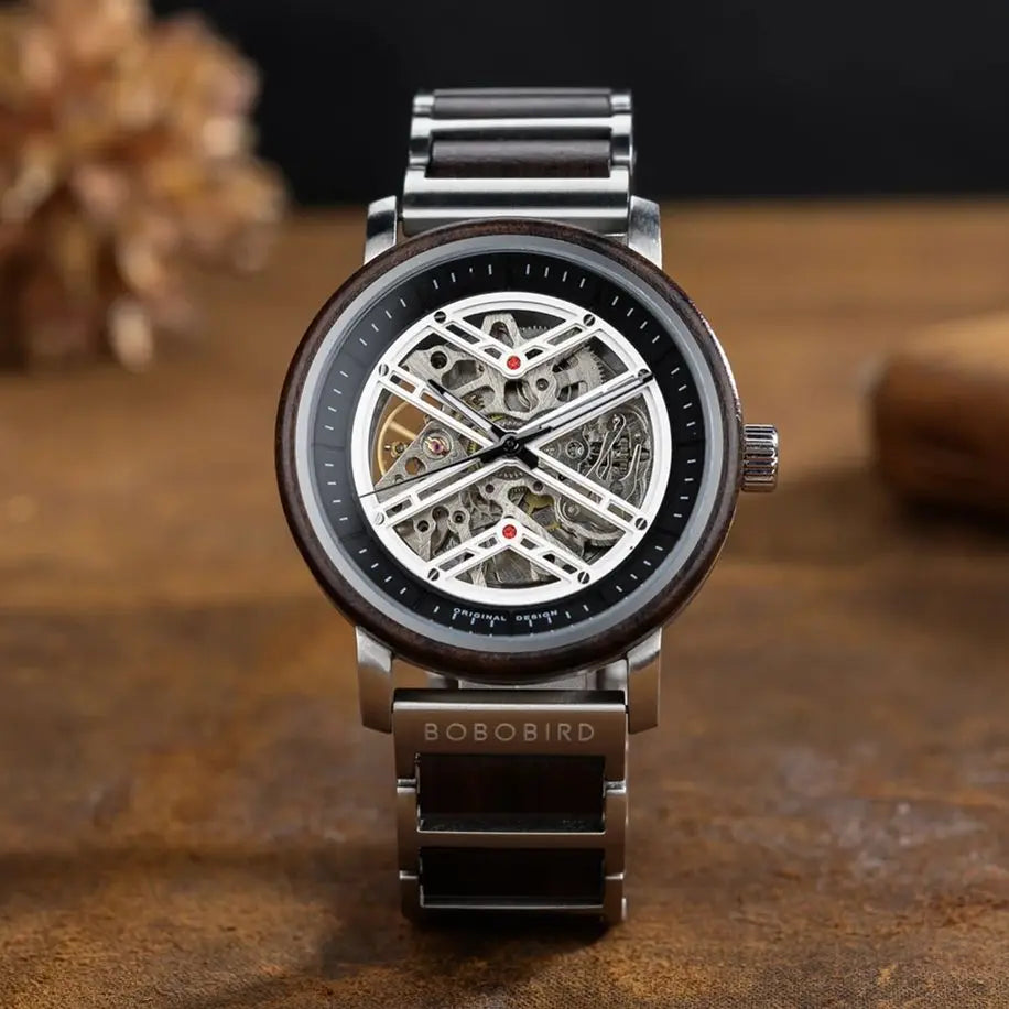 Men's Wooden Automatic Watch - Original Luxury Self-Wind Mechanical Watch