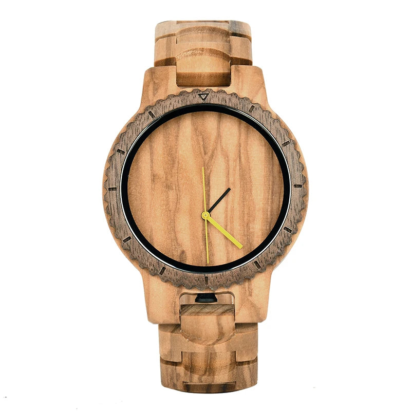 Unisex Wooden Watch for Men and Women - Fashionable Luxury Timepiece - Quartz Movement With Numberless Face