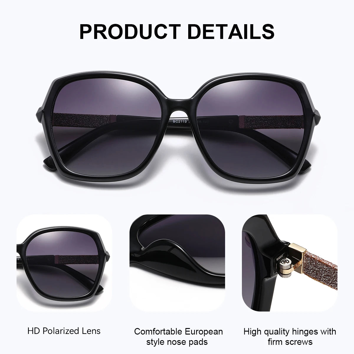 Women’s Luxury Polarized Sunglasses - Butterfly Fashion Frame UV400 Sun Protection