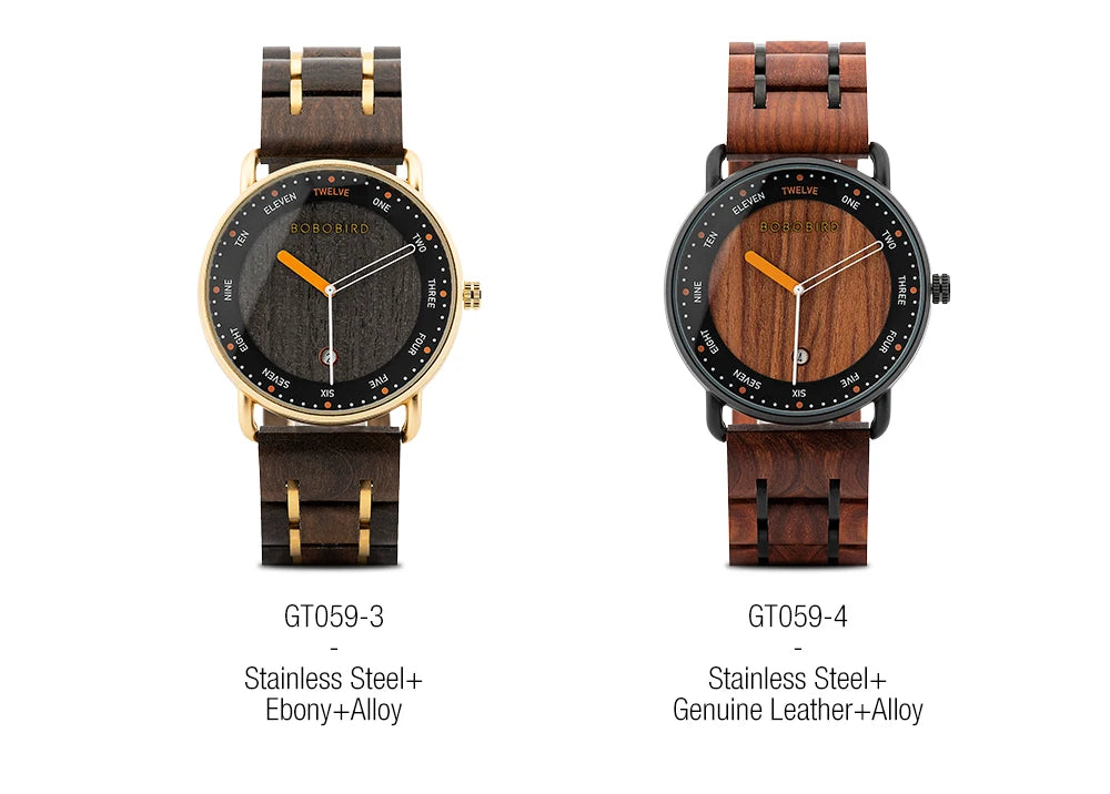 Wooden Quartz Men’s Watch - Casual Wristwatch for Men - Unique Gift for Anniversary or Wedding