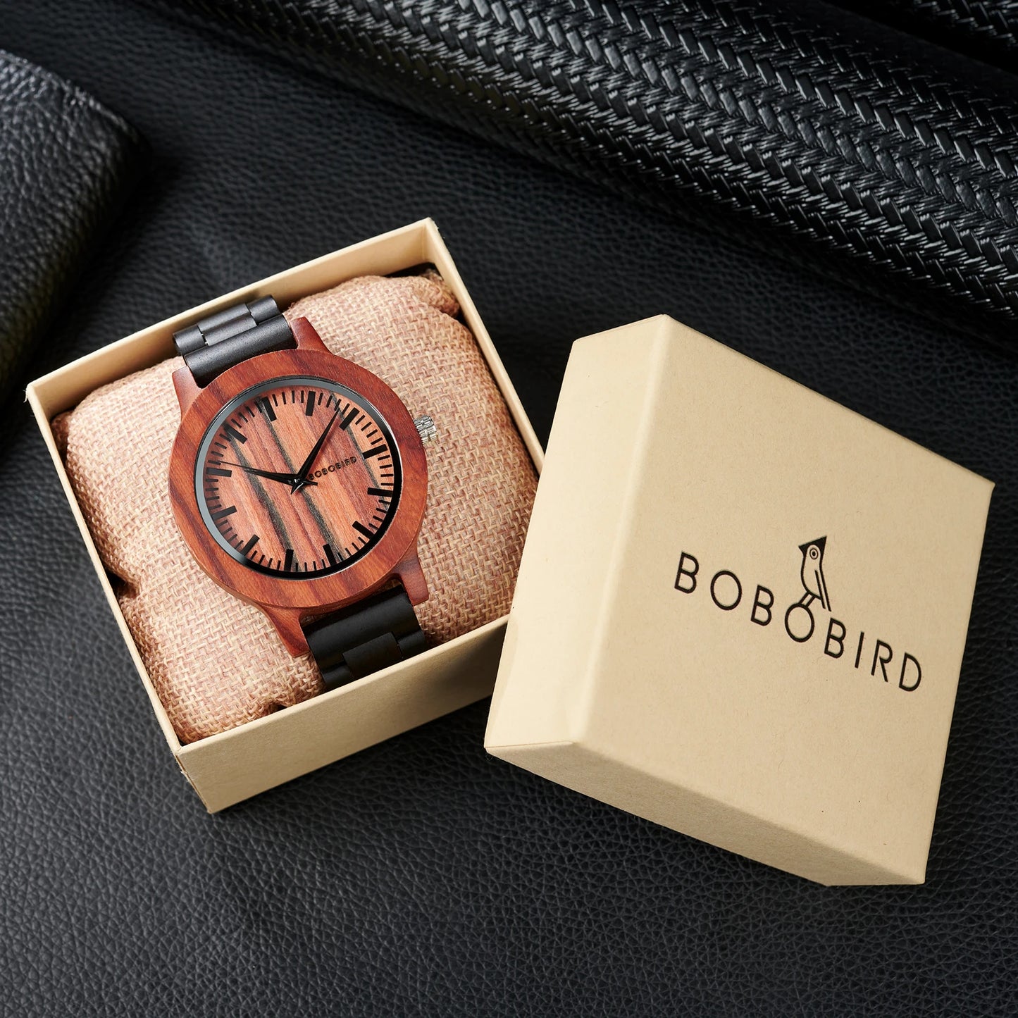 Men’s Classic Analog Sandalwood Watch - Quartz Movement With Wooden Box