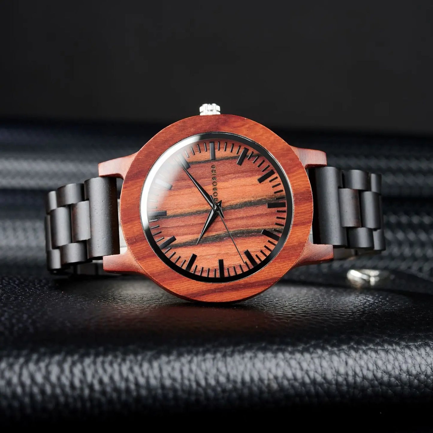 Men’s Classic Analog Sandalwood Watch - Quartz Movement With Wooden Box