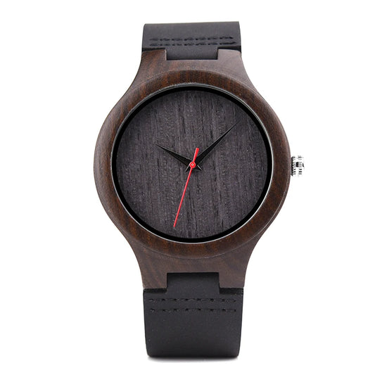 Unisex Analog Wrist Watch With Numberless Face - Simple Style And Leather Band