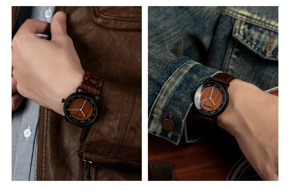 Wooden Quartz Men’s Watch - Casual Wristwatch for Men - Unique Gift for Anniversary or Wedding