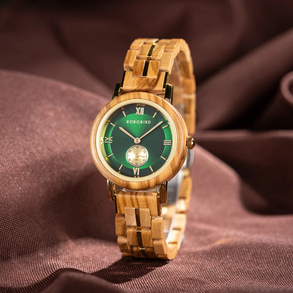 Women's Luxury Wooden Watches for Women - Roman Numerals - Quartz Style