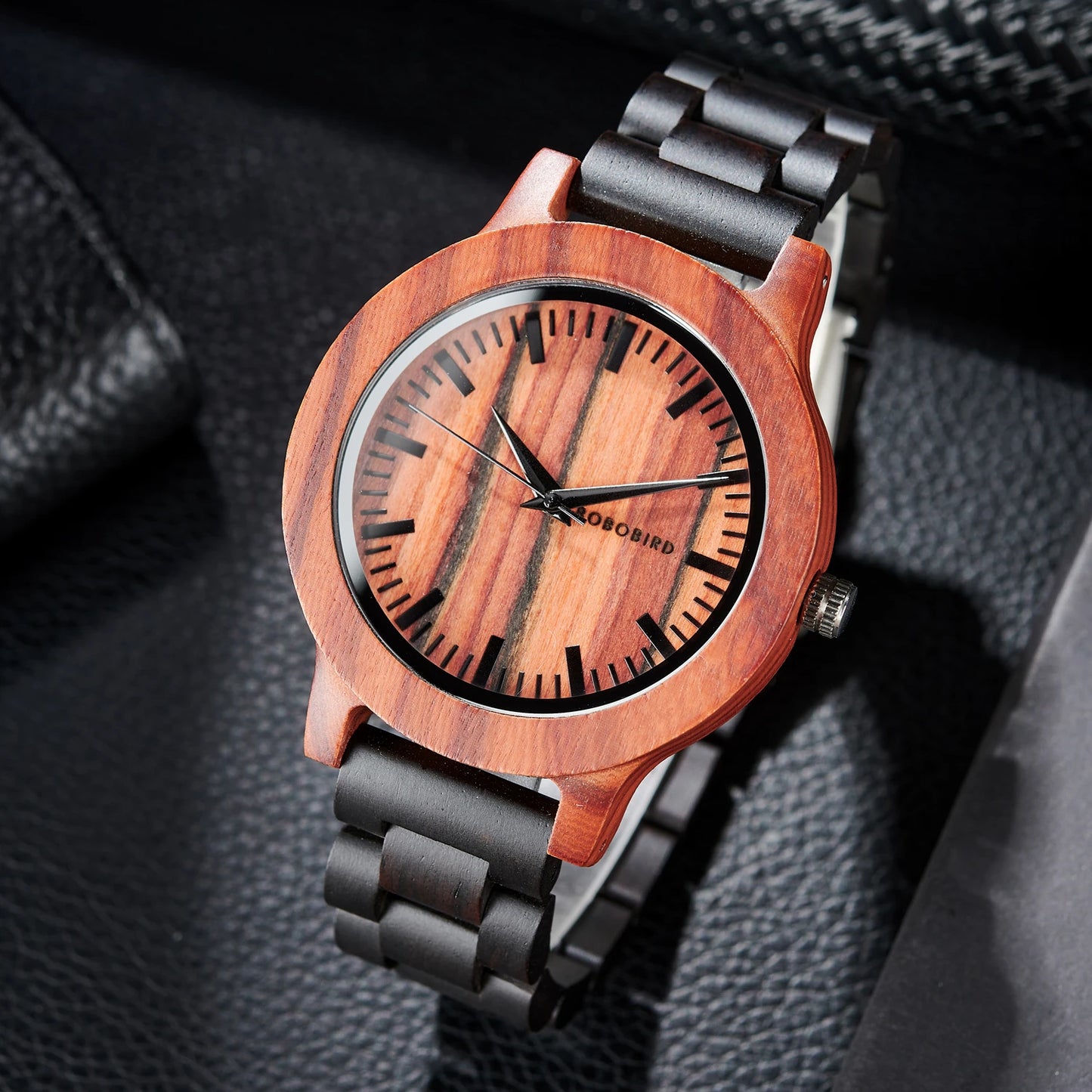 Men’s Classic Analog Sandalwood Watch - Quartz Movement With Wooden Box