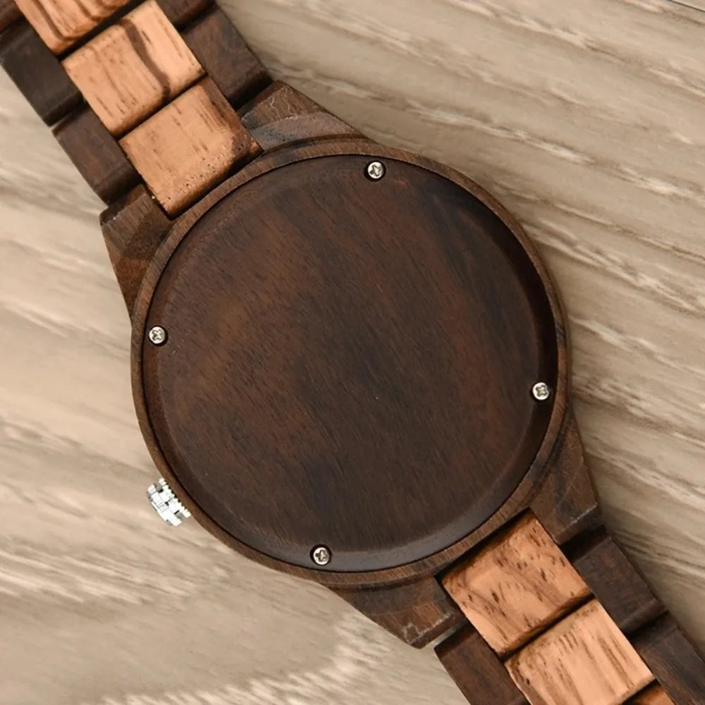 Men’s Luxury Green Sandal Wood Watch - Full Wooden Quartz Movement Handmade Wristwatch