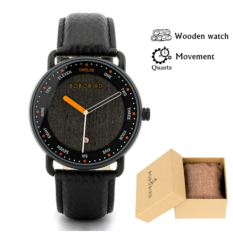 Wooden Quartz Men’s Watch - Casual Wristwatch for Men - Unique Gift for Anniversary or Wedding