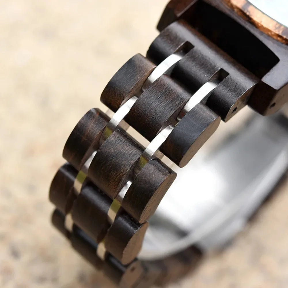 Women’s Wooden Sports Watch - Chronographic Analog Display With Quartz Movement