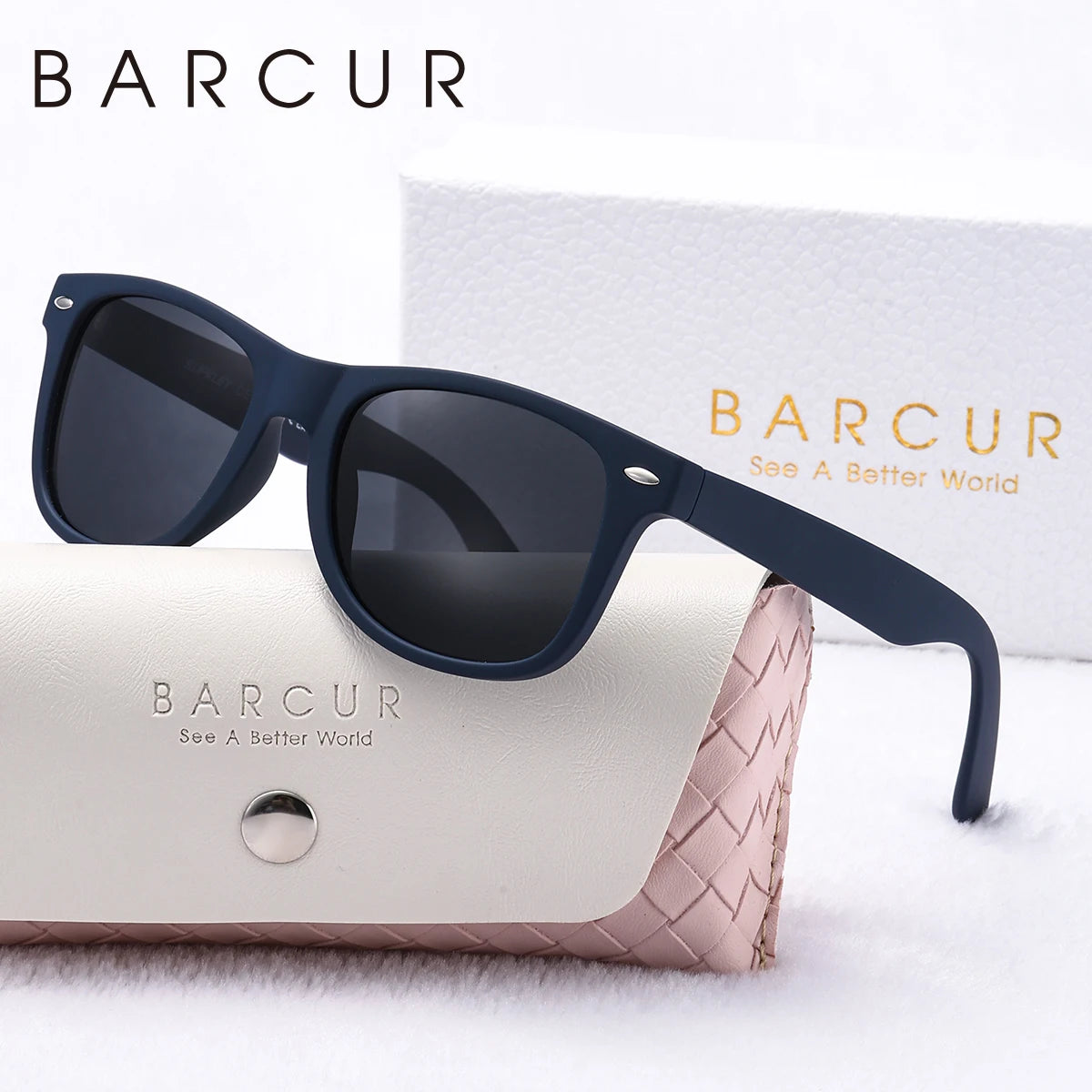BARCUR Black Polarized Women Sunglasses Classic Comfortable PC Oval Men Sunglasses UV400 Sunshade Glasses Apparel Accessory
