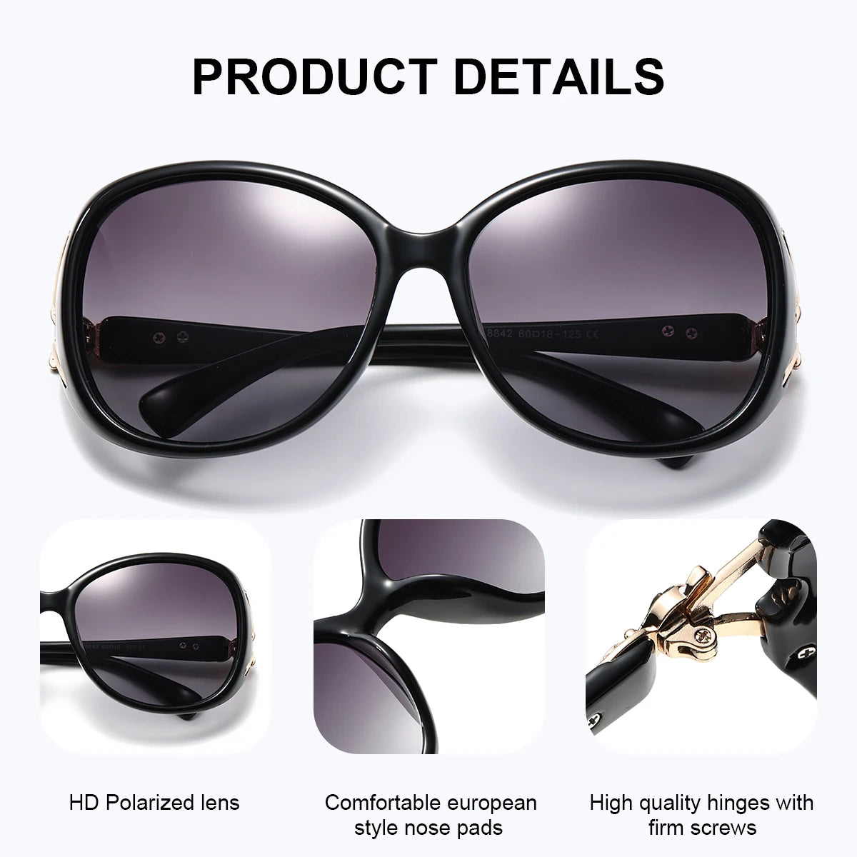 Luxury Women’s UV400 Polarized Sunglasses With Gradient Lenses