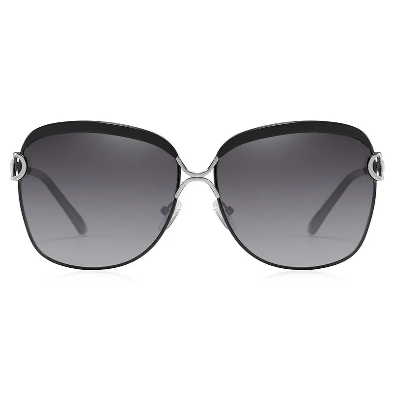 Polarized Ladies Sunglasses With Gradient Lenses - UV Sun Ray Protection And Wire Frames