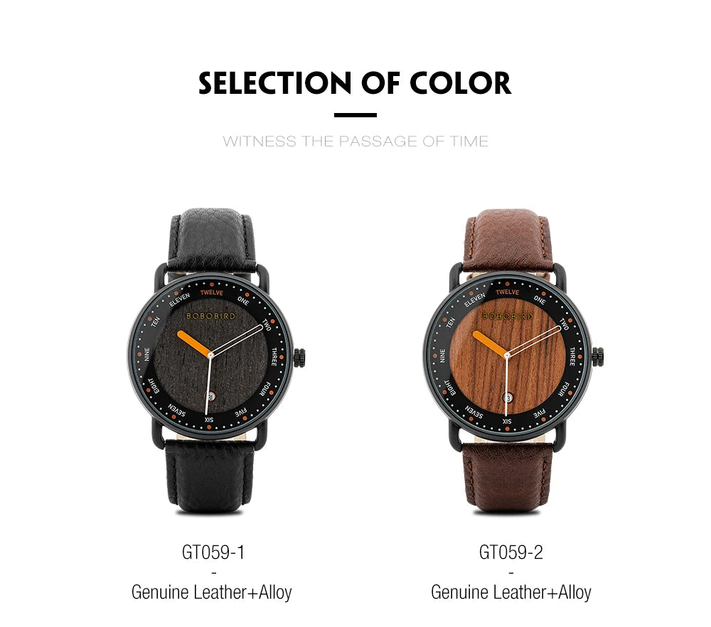 Wooden Quartz Men’s Watch - Casual Wristwatch for Men - Unique Gift for Anniversary or Wedding