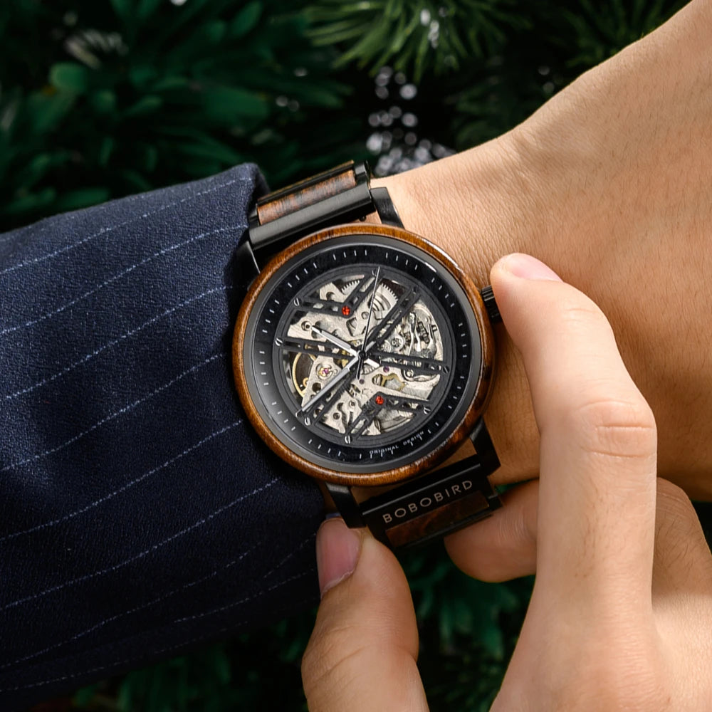 Men's Wooden Automatic Watch - Original Luxury Self-Wind Mechanical Watch