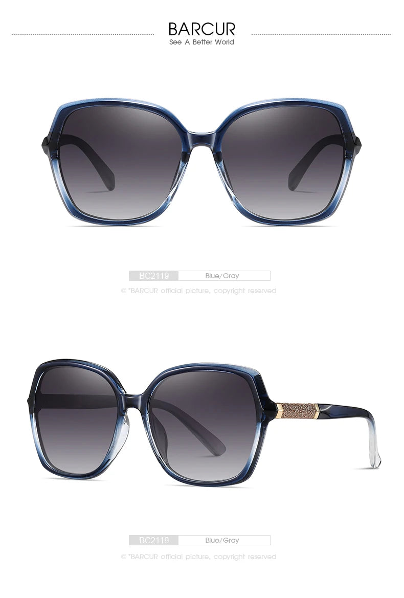 Designer Polarized Sunglasses For Women - Cat Eye Shaped UV400 Protection Gradient Lenses