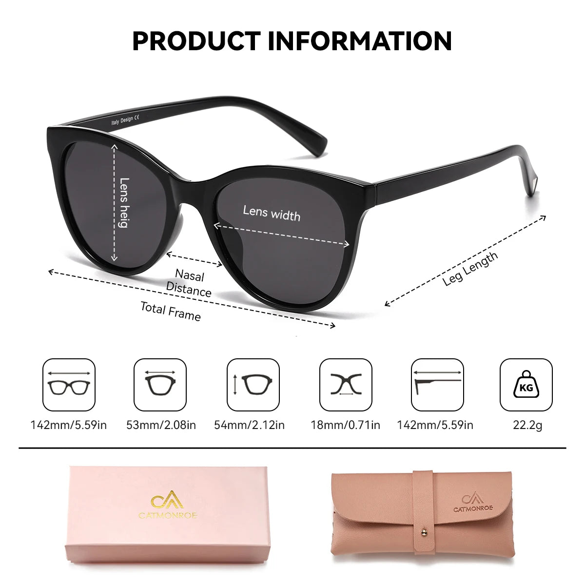 Women’s Cat Eye Style Sunglasses With Polarized Lenses And UV Sunlight Protection