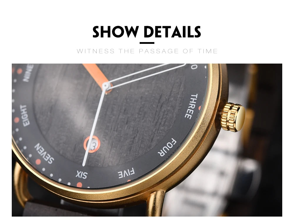 Wooden Quartz Men’s Watch - Casual Wristwatch for Men - Unique Gift for Anniversary or Wedding
