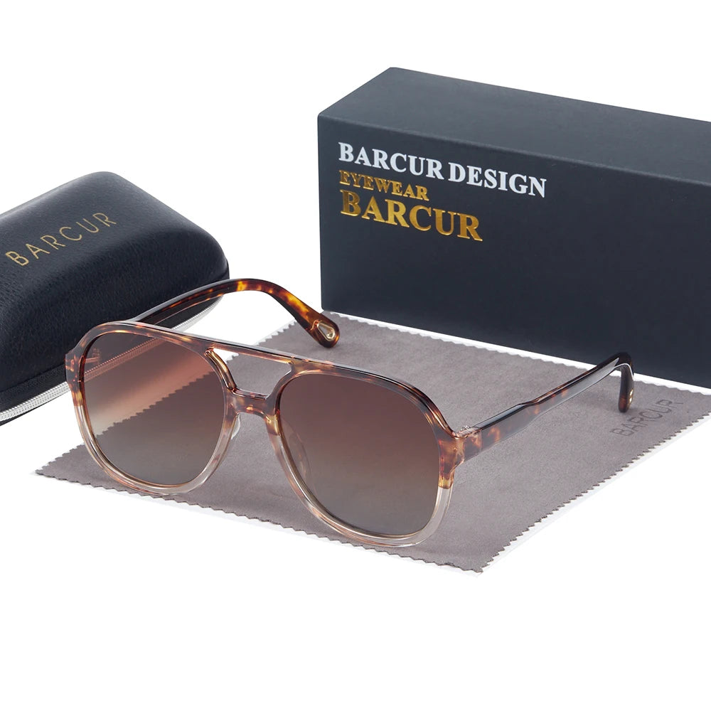 BARCUR Classic Retro Polarized Sunglasses for Women's 70s Square Fashion Sunglasses for Men's Comfortable Driving Hiking Sports