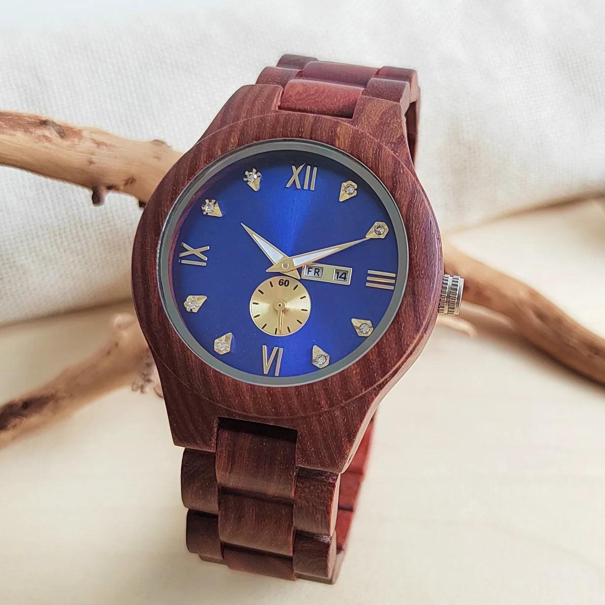 Wood Women Watches Wrist for Woman Luxury Fashion Ladies Quartz Wristwatches Luminous Date Week Wooden Watch Girlfriend Gift