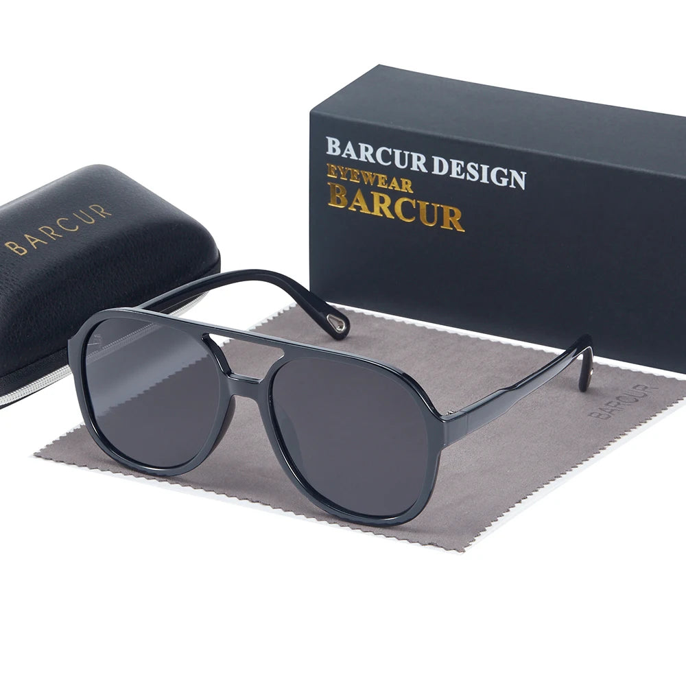 BARCUR Classic Retro Polarized Sunglasses for Women's 70s Square Fashion Sunglasses for Men's Comfortable Driving Hiking Sports
