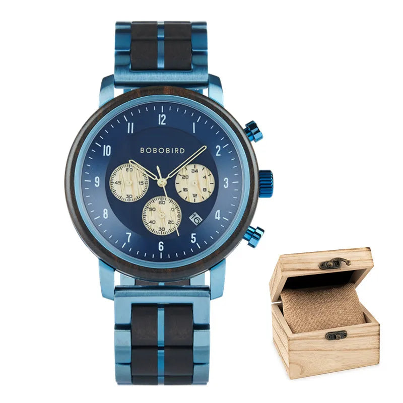 Men's Luxury Style Watch - Handmade Wooden Wrist Watch for Men With Genuine Leather